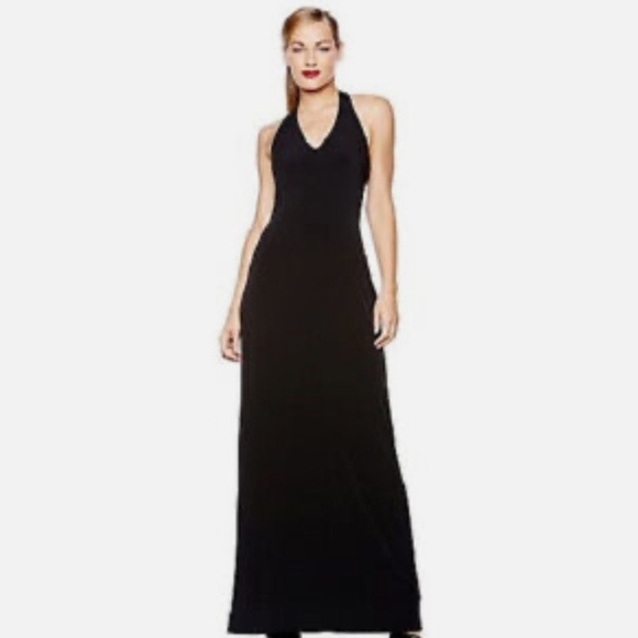 David Meister Gown Maxi Dress Tassel Open back Art deco Black Dark romantic - Picture 2 of 15